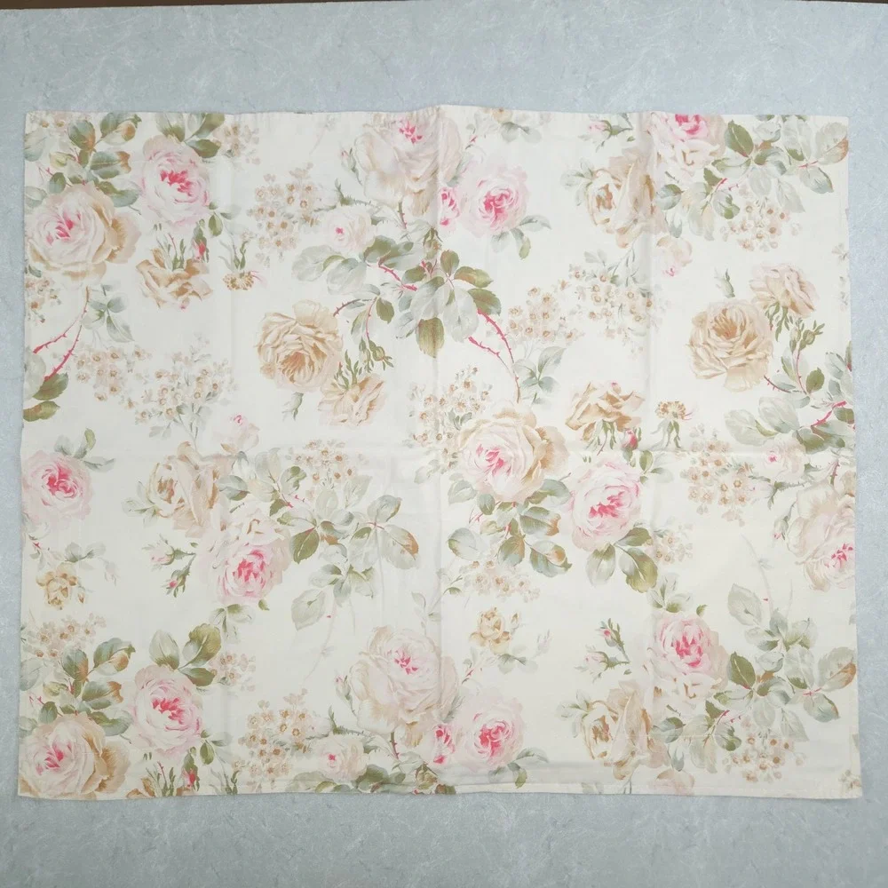 VTG Ralph Lauren Standard Sham Sateen Floral Flange Shabby Romantic Cottage 2pcs